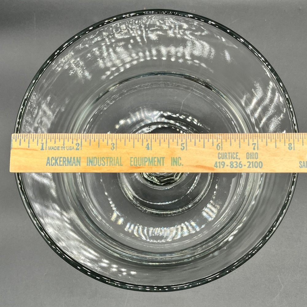 Vtg Clear Glass Trifle Bowl Pedestal Dessert Serving Dish 8.5" Tall 8" Wide - Picture 6 of 7